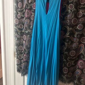 Ralph Lauren Elegant Blue Backless Dress